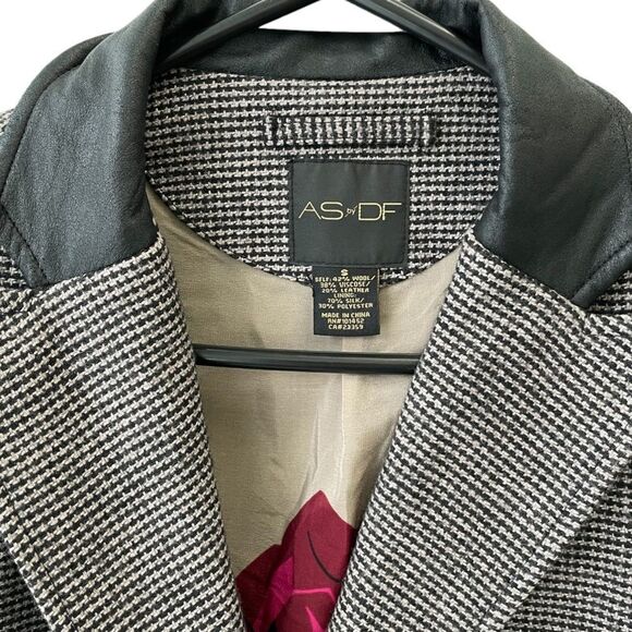 AS by DF Black and Tan Wool Blend Houndstooth Blazer - Picture 8 of 14